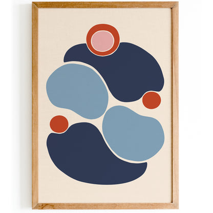 Blue Abstract Shapes Poster