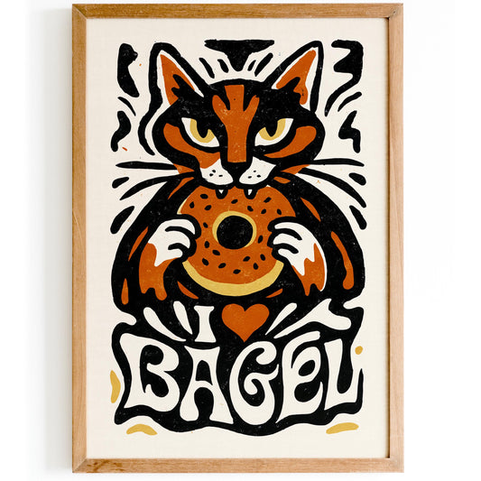 Bagel Cat Poster Print
