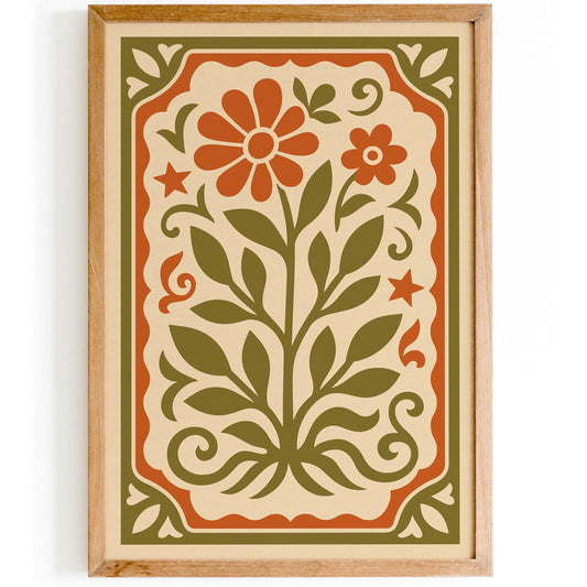 Vintage Floral Poster - Farmhouse Botanical Wall Art