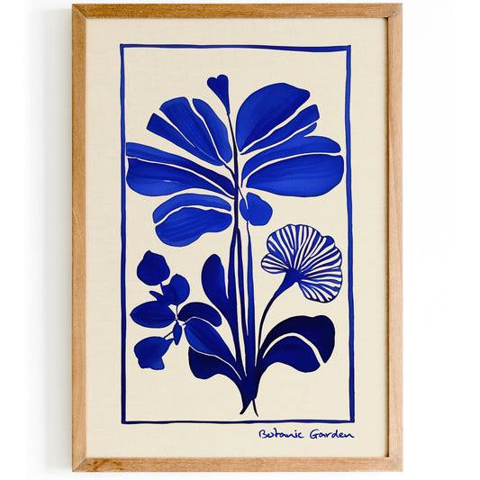 Botanic Garden Blue Floral Poster