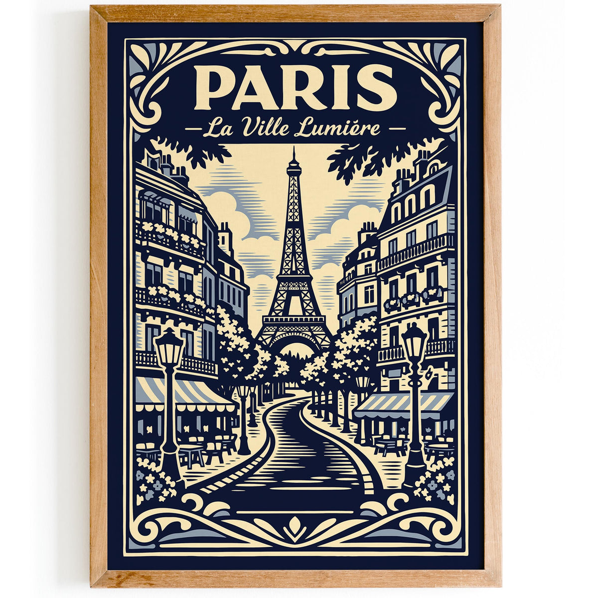Paris La Ville Lumière Vintage Travel Poster