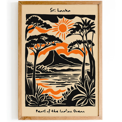 Sri Lanka Tropical Travel Poster