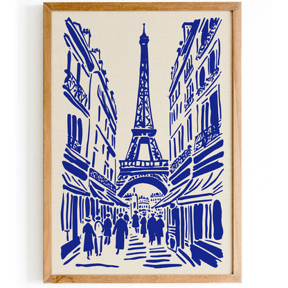 Eiffel Tower Paris France Blue Poster