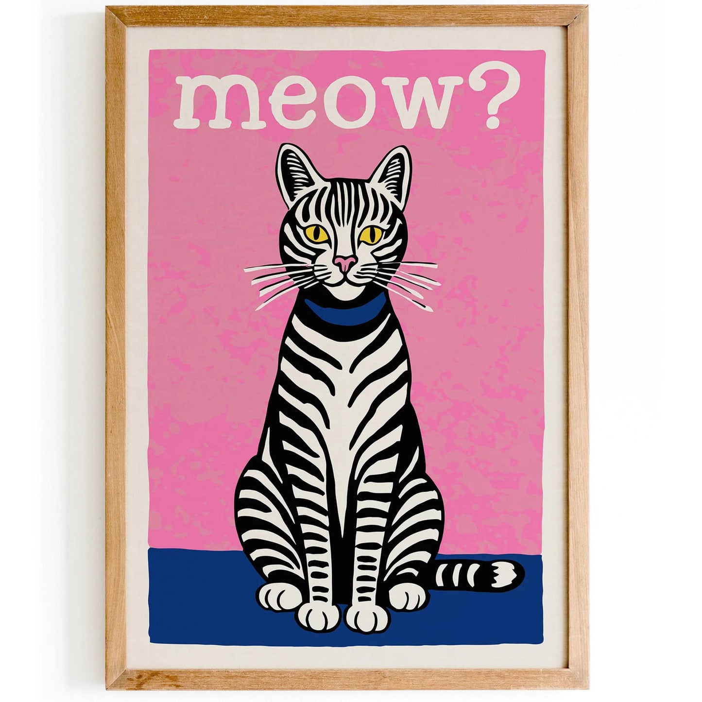Cute Zebra Cat Meow Poster
