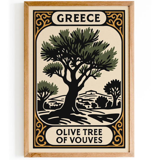 Greece Olive Trees Poster