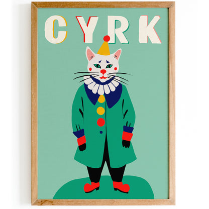 CYRK Polish Circus Green Vintage Poster