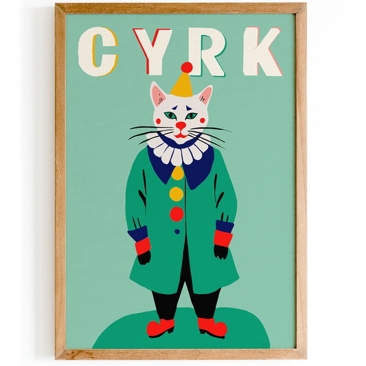 CYRK Polish Circus Green Vintage Poster