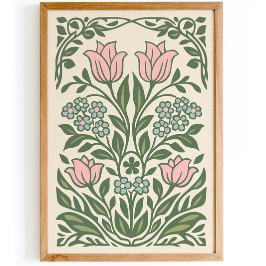 Pastel Artistic Flowers Wall Art Print – Floral Botanical Poster