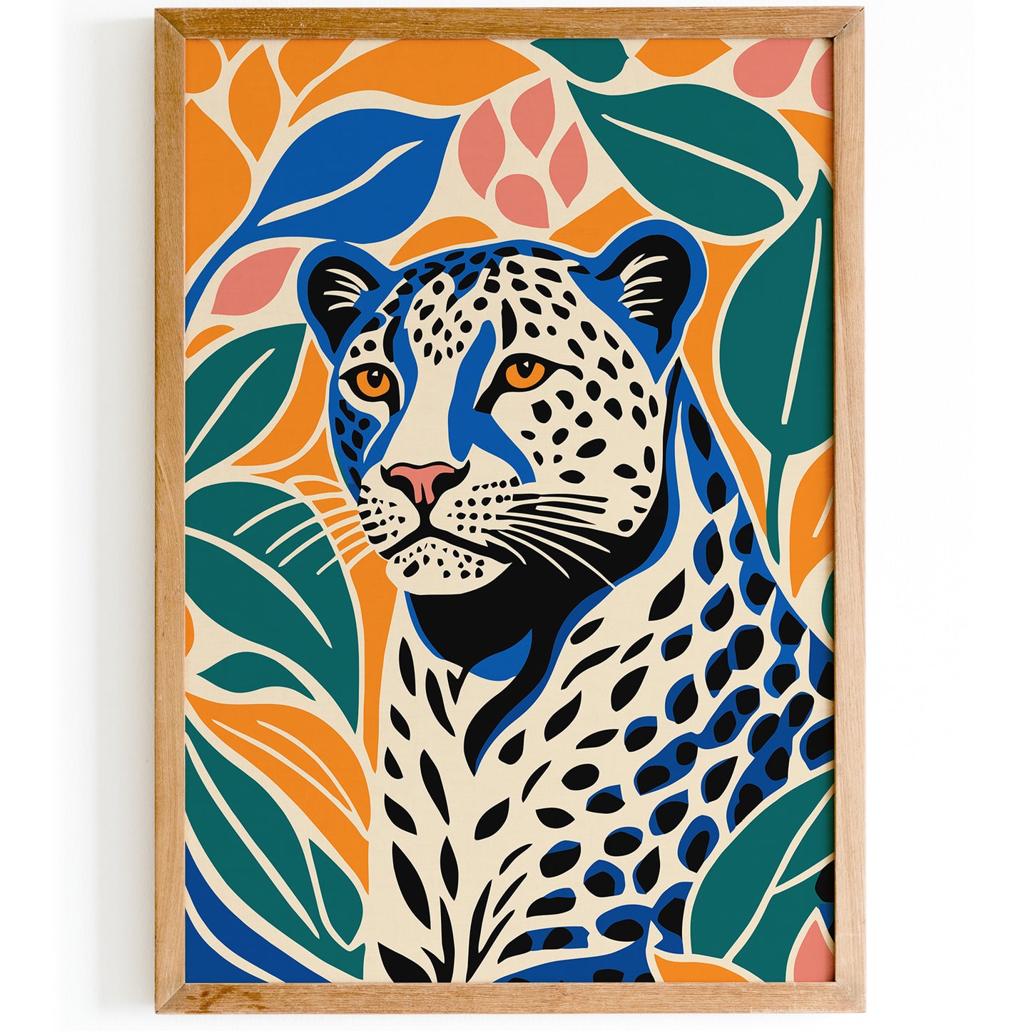 Cute Cheetah Art Print in Vibrant Colors