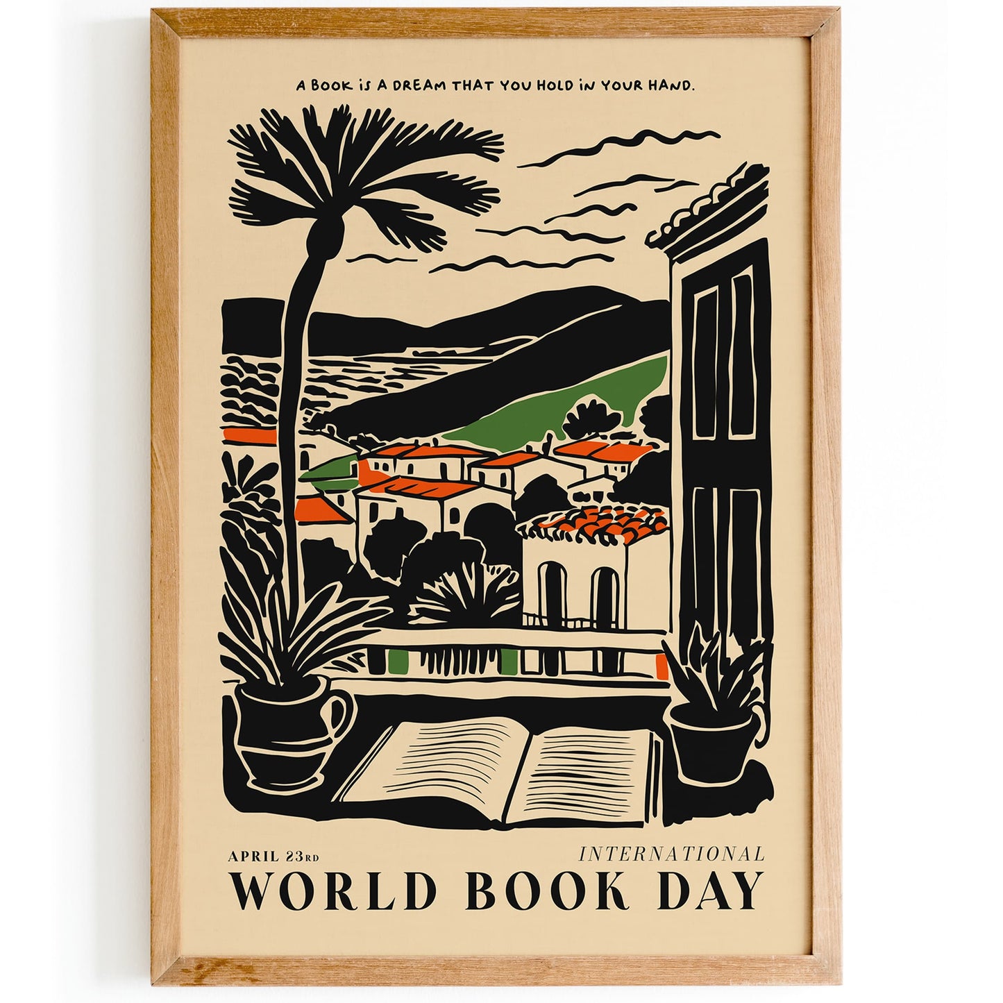 Book Day Vintage Landscape Poster