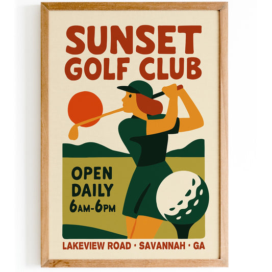 Sunset Golf Poster