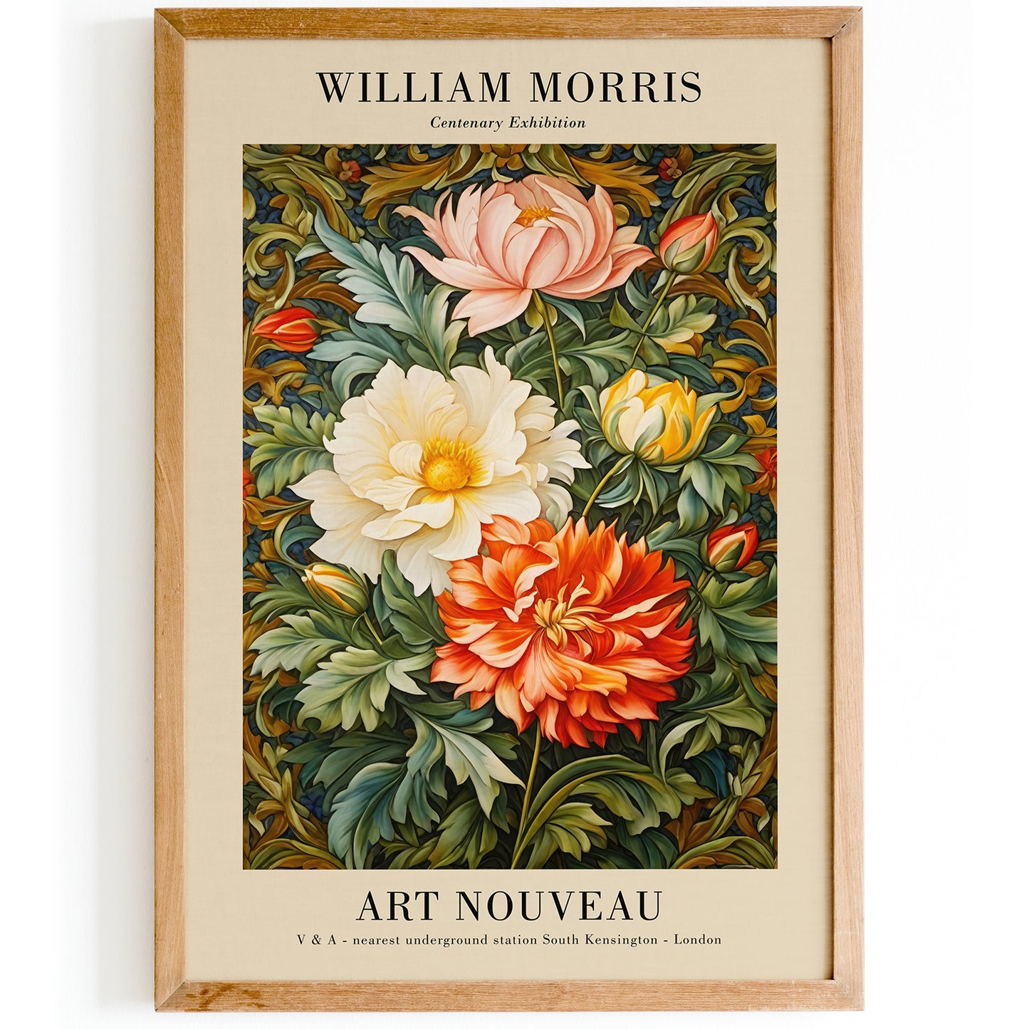 Vintage Art Nouveau Morris Floral Poster