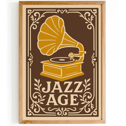 Jazz Age Music Poster - Gramophone Art Print
