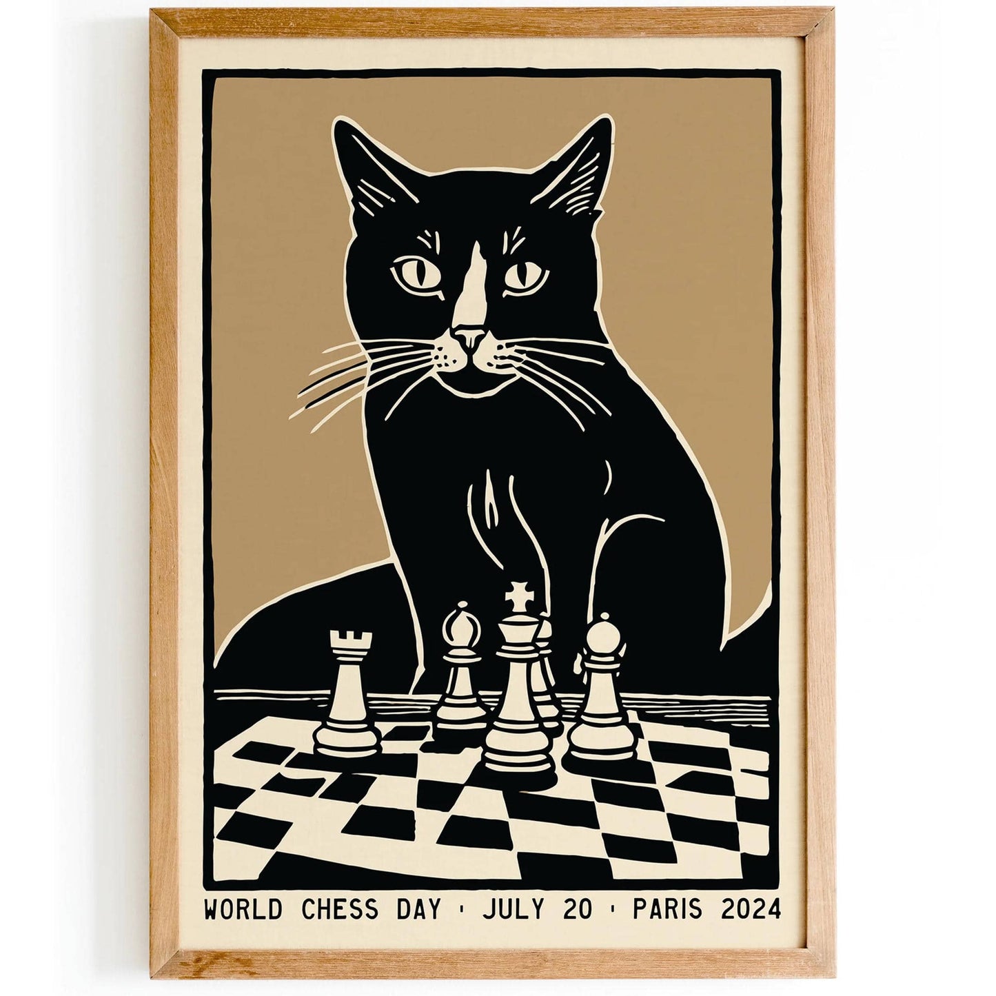 World Chess Day Cat Poster Paris 2024