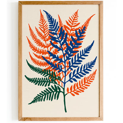 Colorful Fern Leaves Art Print