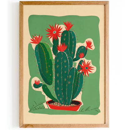 Retro Mid-Century Cactus Art Print