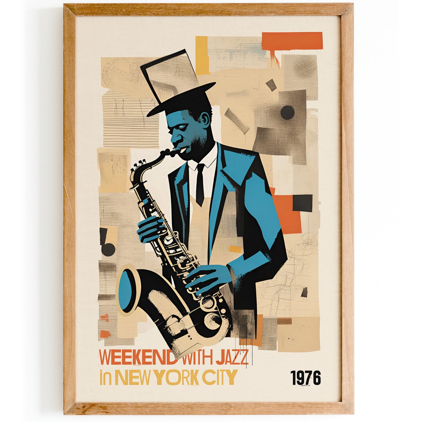 Weekend With Jazz in NYC 1976 Retro Poster