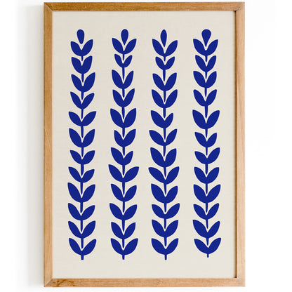 Simple Blue Nature Wall Art Print 2026