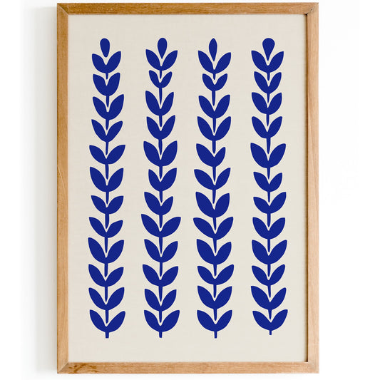 Simple Blue Nature Wall Art Print 2026