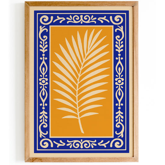 Palm Leaf Botanical Wall Art Print - Tropical Home Decor Poster