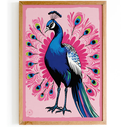 Peacock Pink Garden Poster