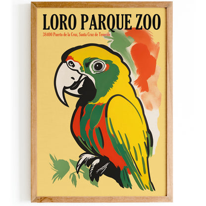 Loro Parqie Zoo Retro Parrot Poster