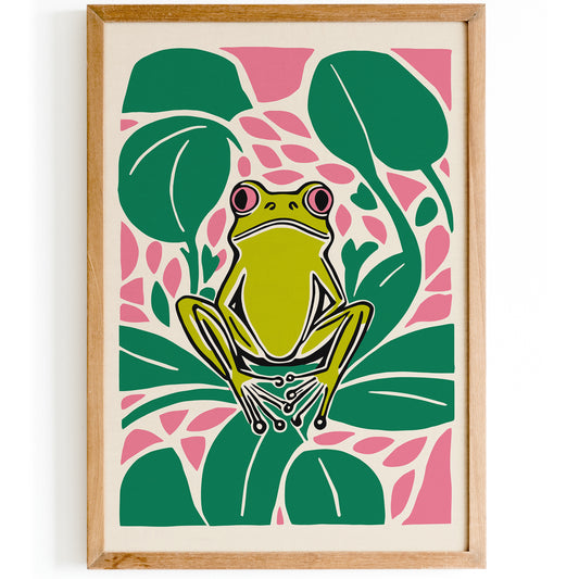 Cute Frog Print - Frog Pond Preserve Art