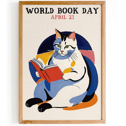World Book Day Cat Art Print