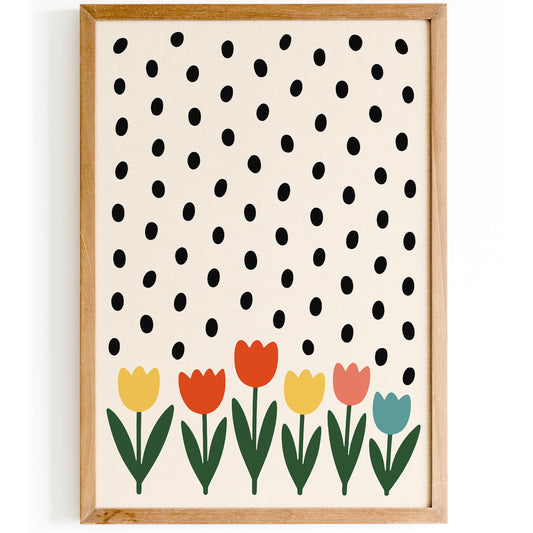 Colorful Tulips - Modern Aesthetic Wall Art Print