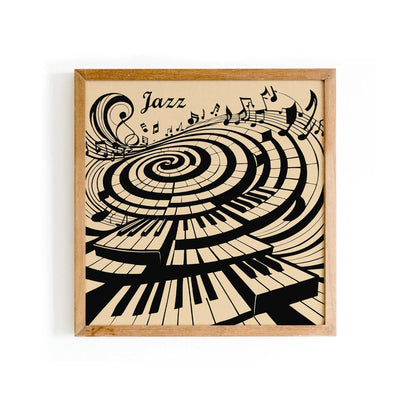Abstract Piano Wall Art – Jazz Swirl Square Print