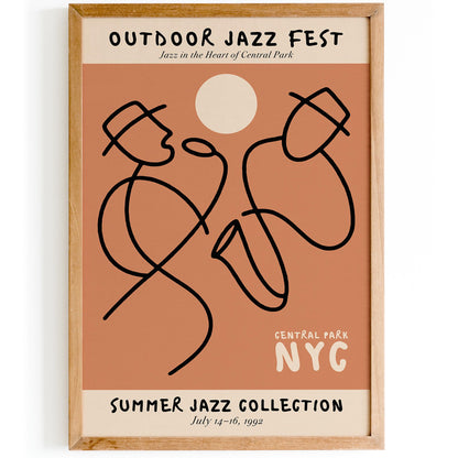 Outdoor Jazz Fest NYC Poster - Music Art Print