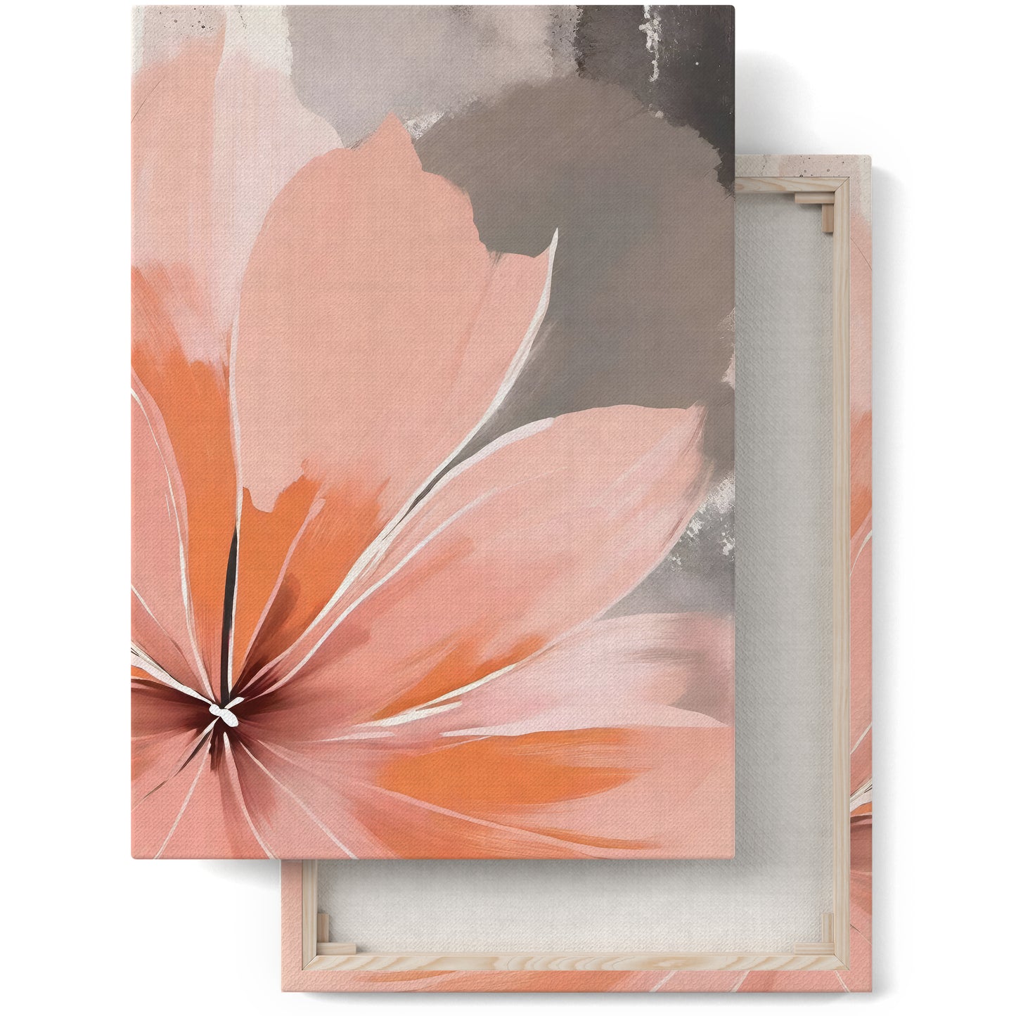 Petals in Bloom: Peach Flower Canvas Art