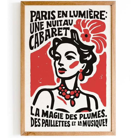 Paris Cabaret Night Poster