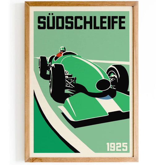 Nürburgring Südschleife Vintage Racetrack Poster