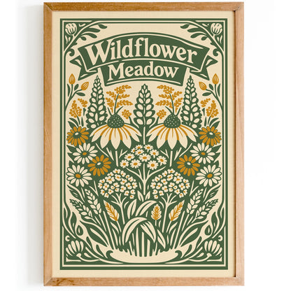 Wildflower Meadow Botanical Nature Art Poster