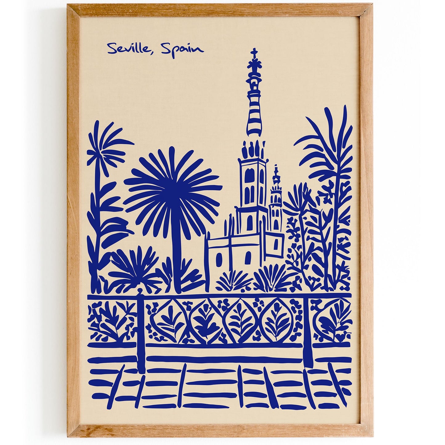 Seville Spain Blue Travel Poster