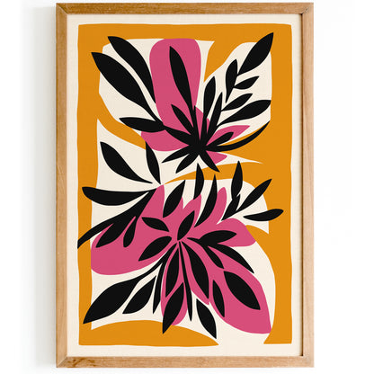 Pink Yellow Paper Nature Wall Art Print