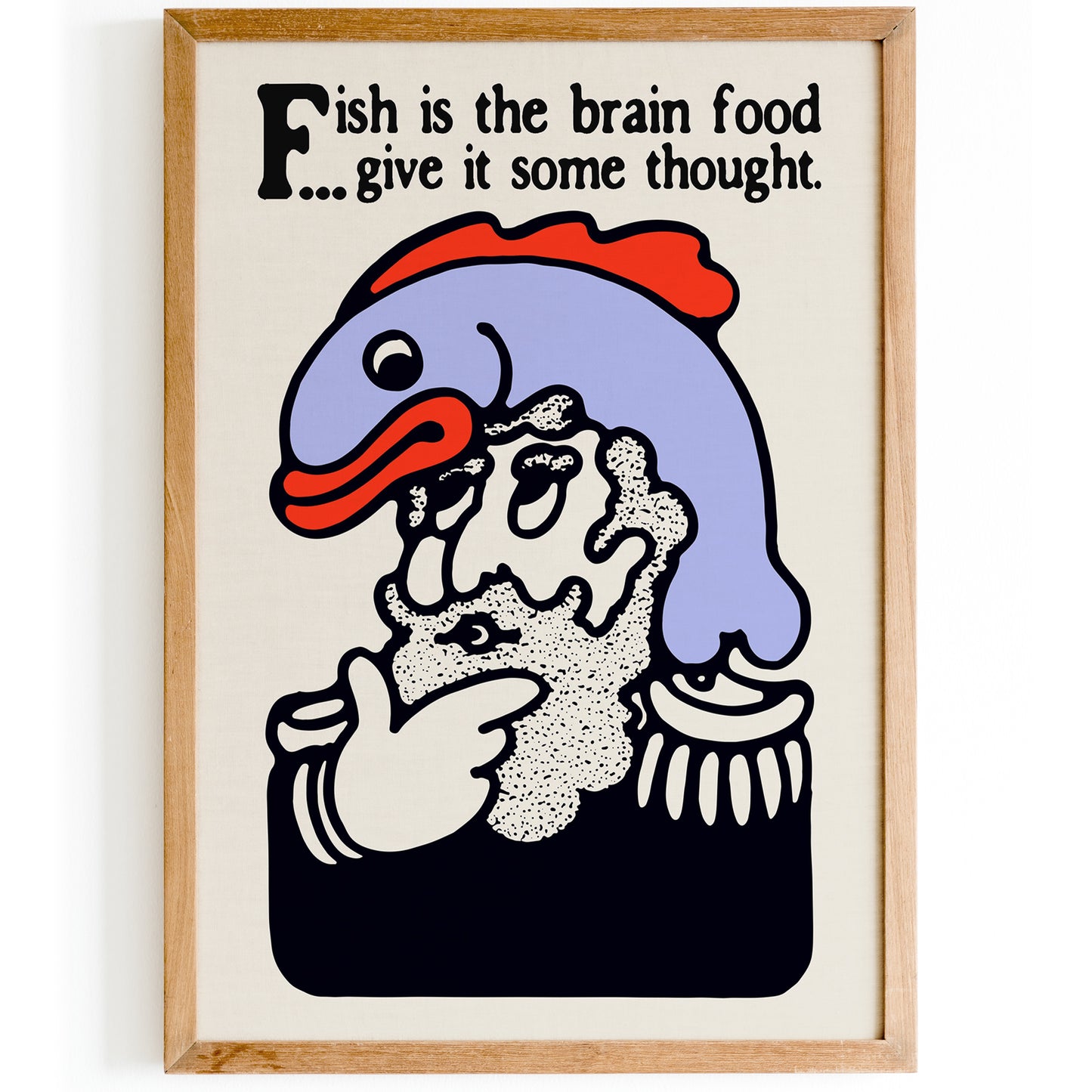 Fish Eating Motivational Vintage Poster