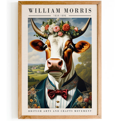 Elegant Cow Portrait Morris Poster