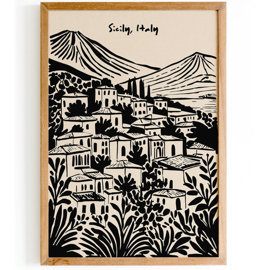 Sicily, Italy Travel Sketch Art Print