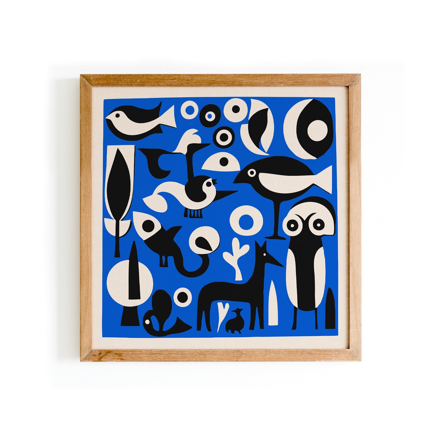 Blue Modern Cubist Animals Art Print