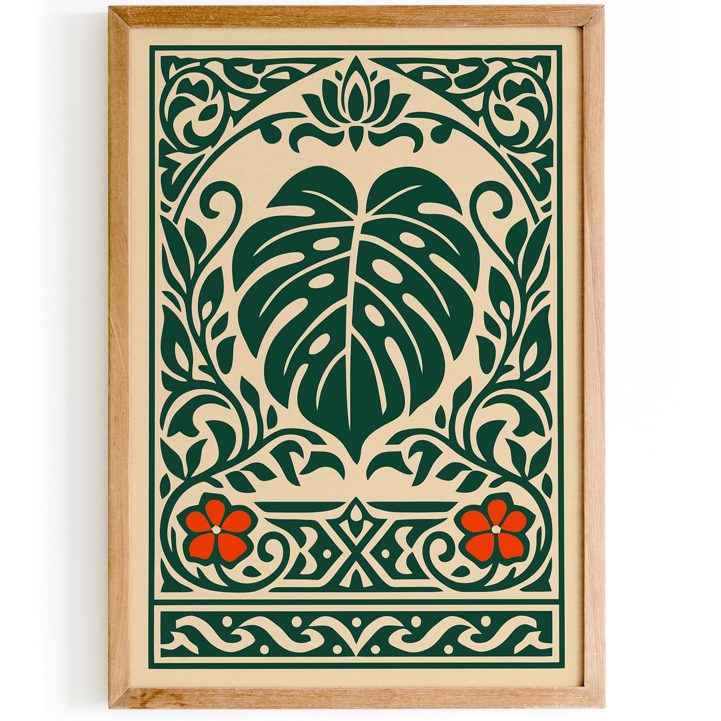 Monstera Deliciosa Poster – Boho Botanical Leaf Wall Art Print
