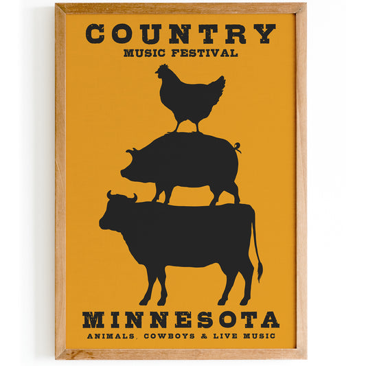 Yellow Country Music Festival, Minnesota Poster