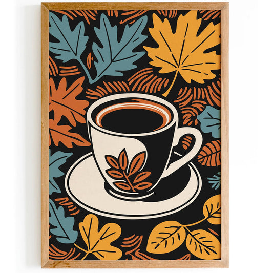 Autumn Coffee Kitchen Art Print - HypeSheriff