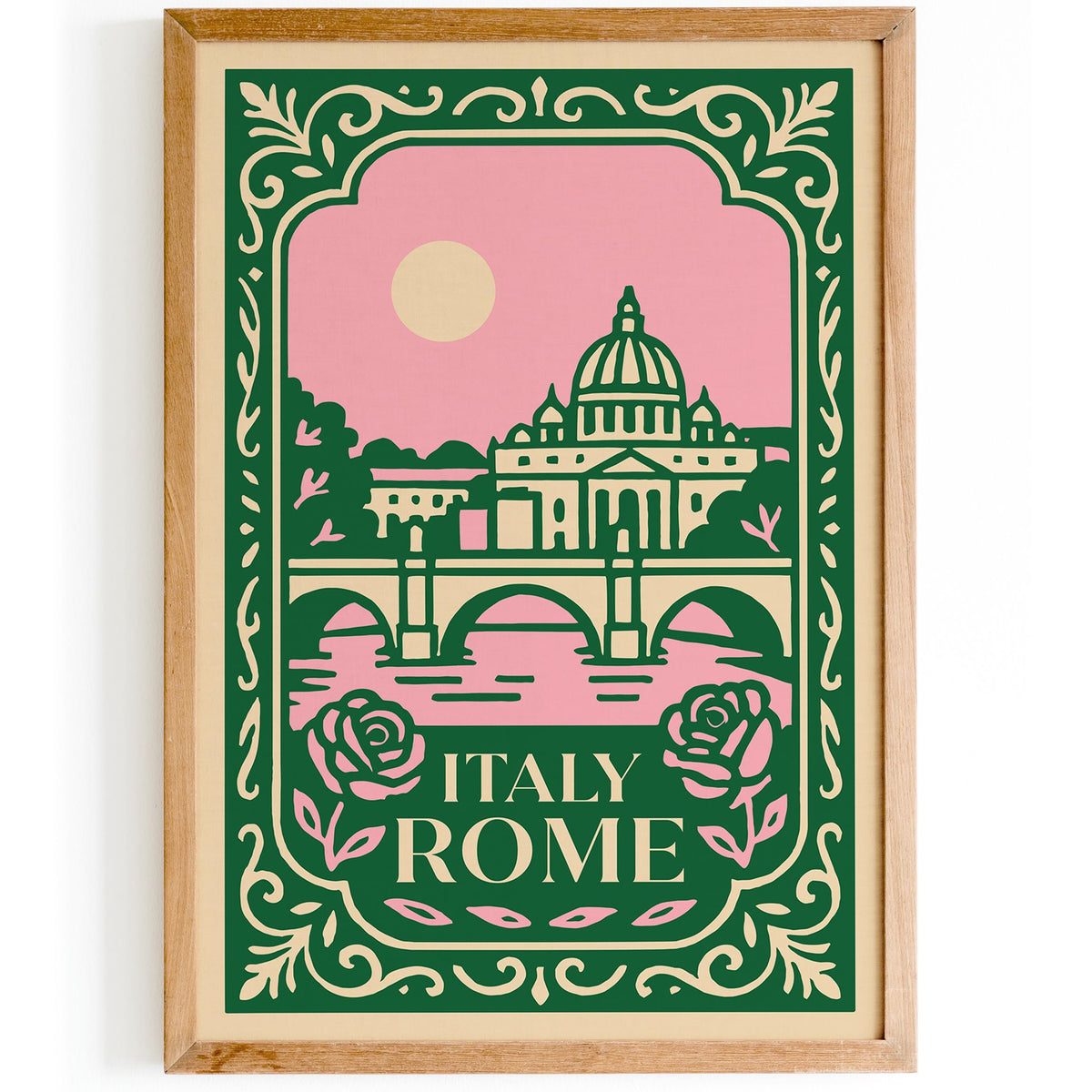Rome Italy Romantic Cityscape Travel Poster