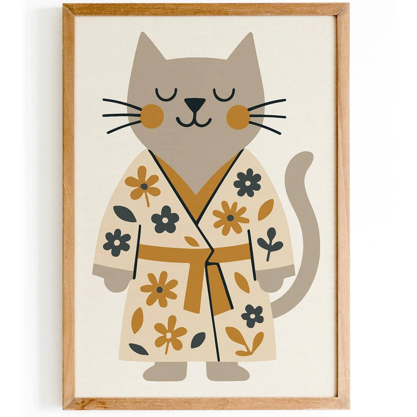 Spa Day Poster - Funny Cat in Bathrobe Print