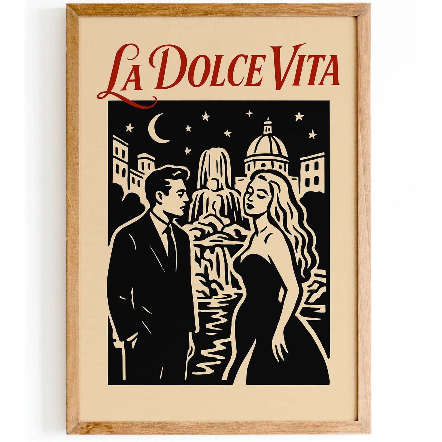 La Dolce Vita Poster - Romantic Couple in Italy