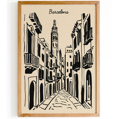 Barcelona Cityscape Poster
