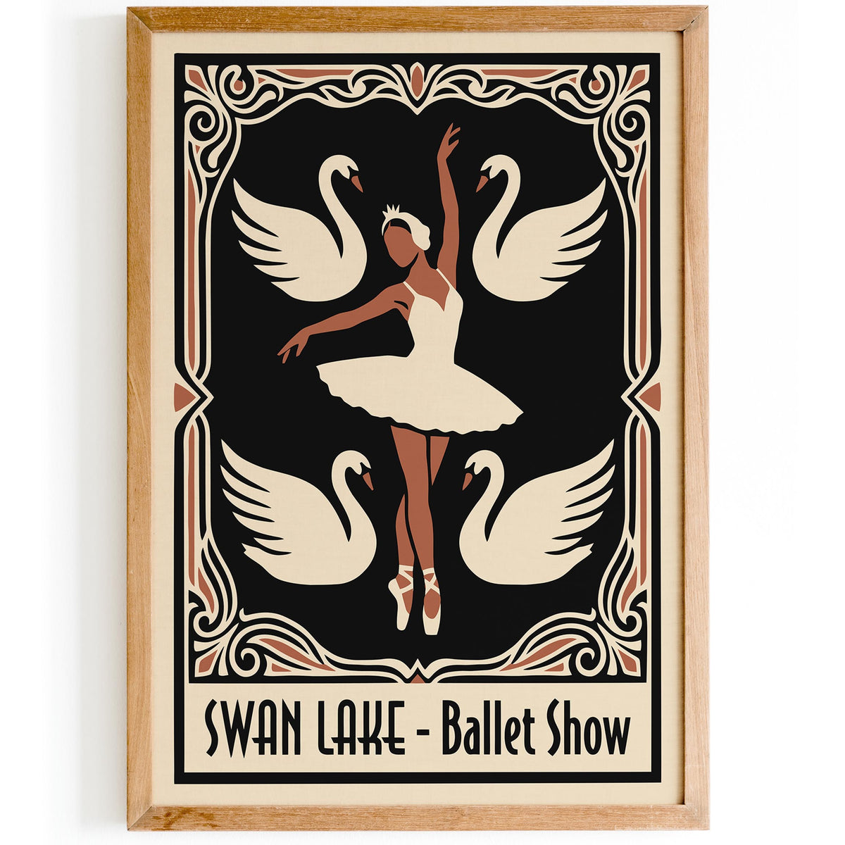 Swan Lake Ballet Art Nouveau Poster