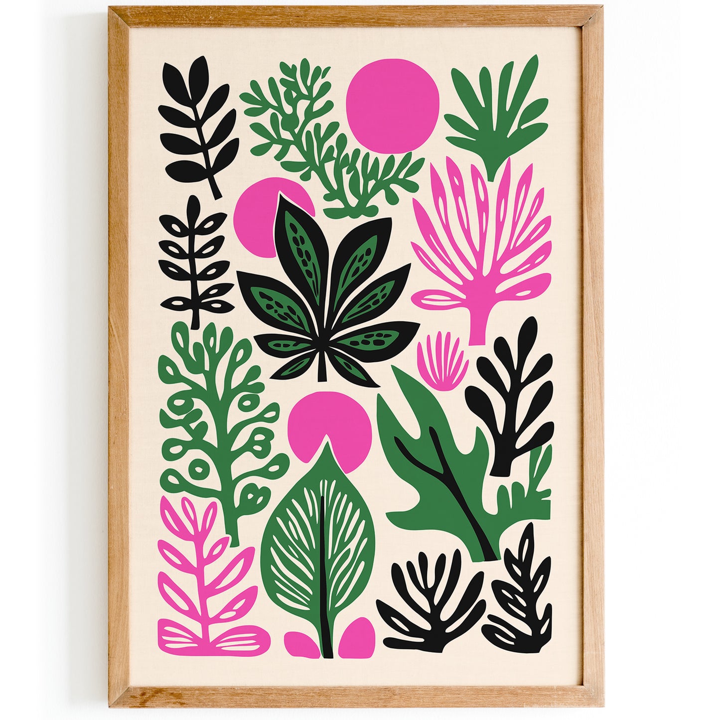 Retro Colorful Cut Outs Nature Print